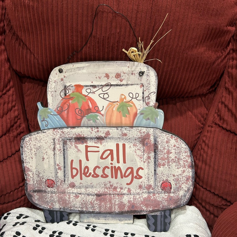 Fall blessings door sign